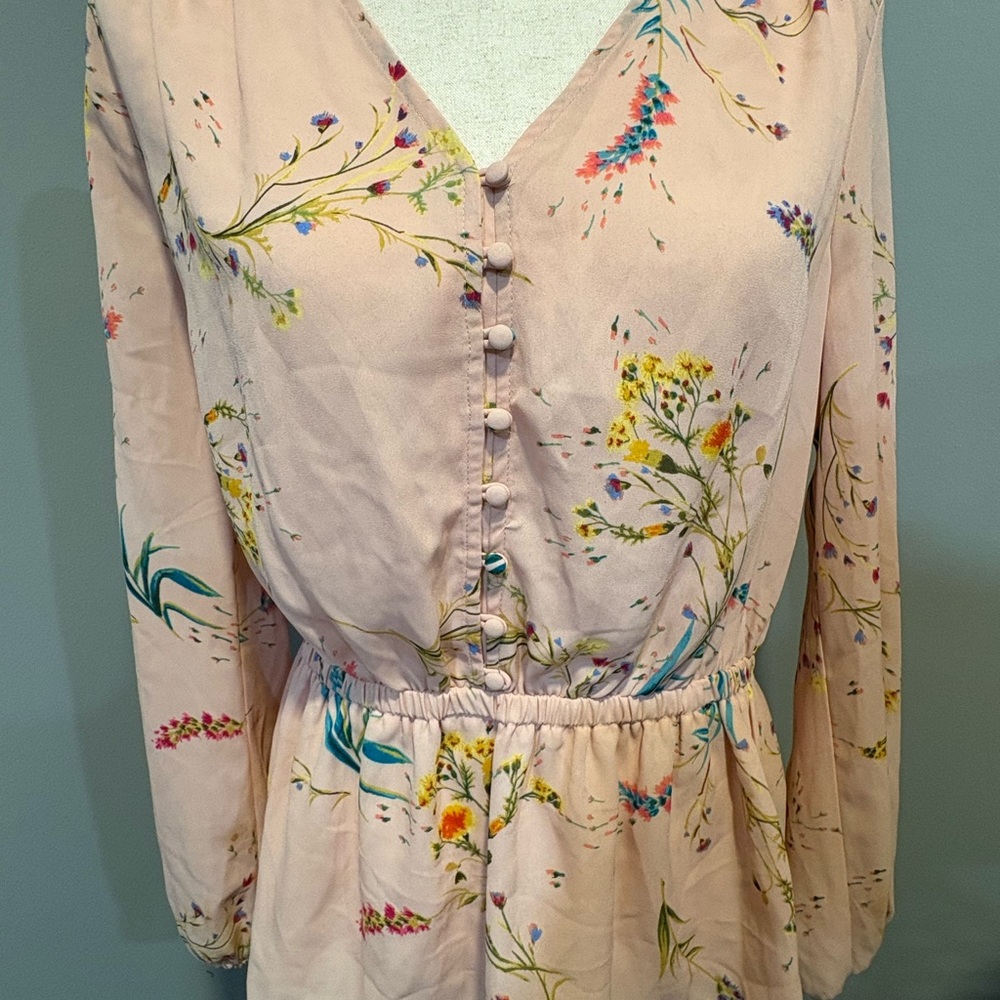 Worthington Pink Floral Button-Down Blouse
